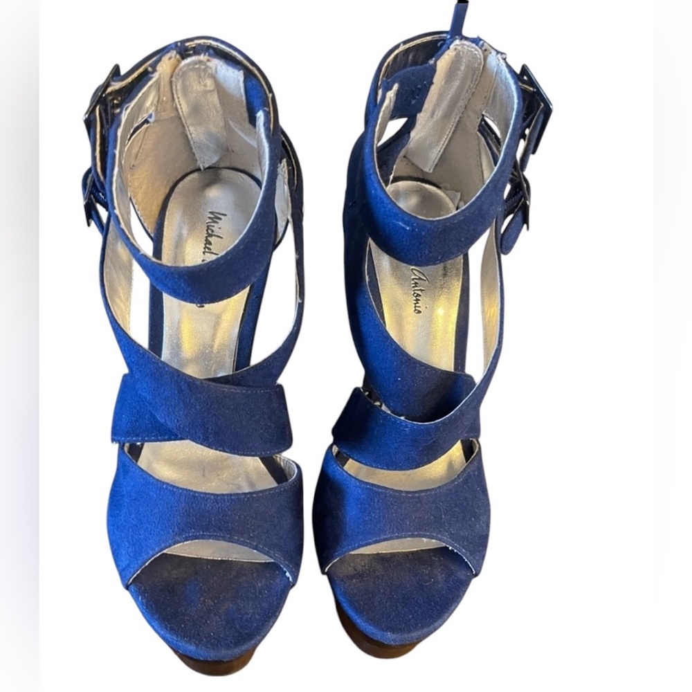 Michael Antonio heels size 7 navy blue stiletto open-toe heels sandals‎ 💙 - Picture 3 of 8